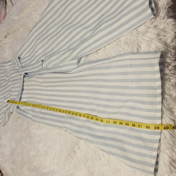 NWOT Petal Roz Jumpsuit Striped Women's Size L Color Light Blue/White - Picture 7 of 12